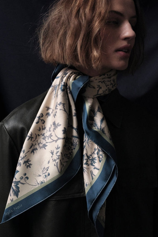 Classical Blue Toile Scarf 88x88cm