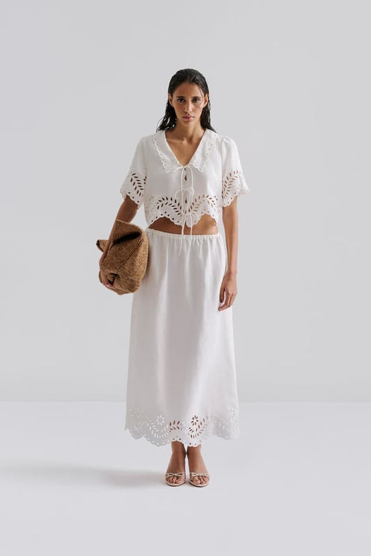 Chara Maxi Skirt White