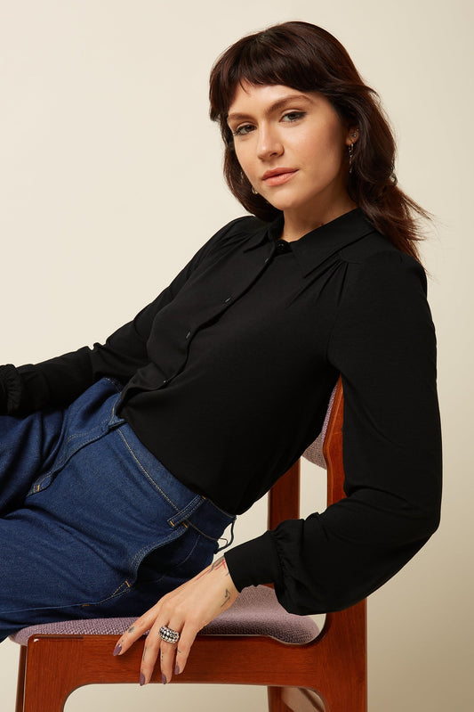 Carina Blouse Viscose Light Black